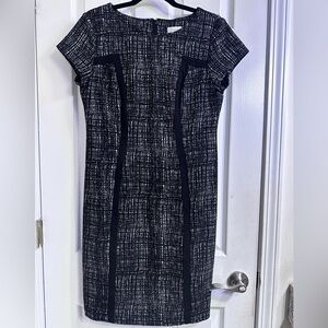 Chico's Black and White Sheath Midi Dress